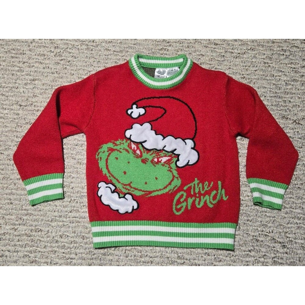 Toddler The Grinch Christmas Ugly Sweater Red Green Youth Size XXS 3/4